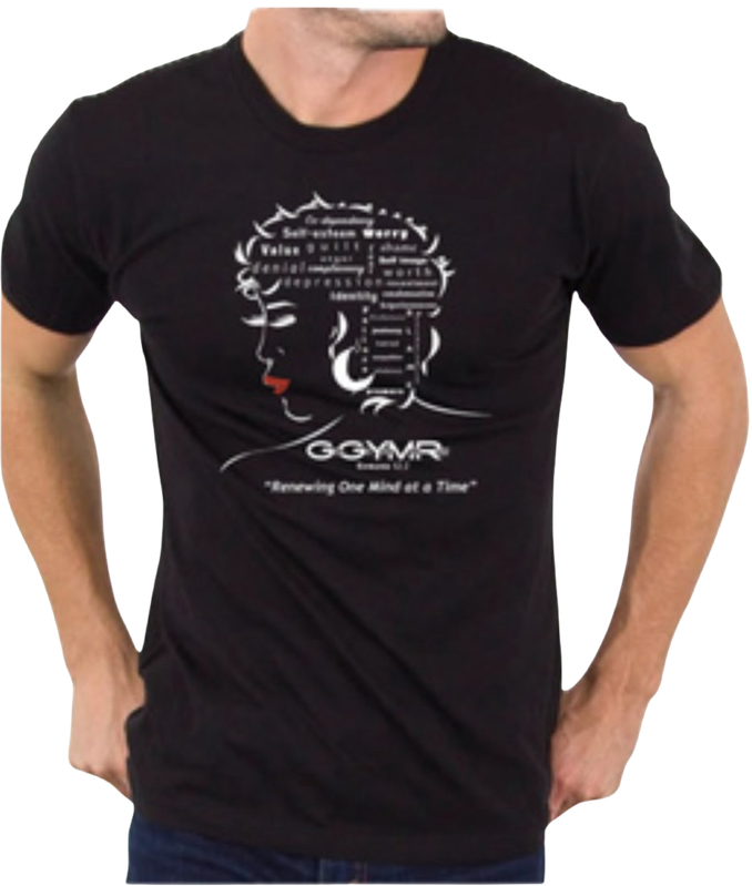GGYMR black t-shirt with ministry graphic